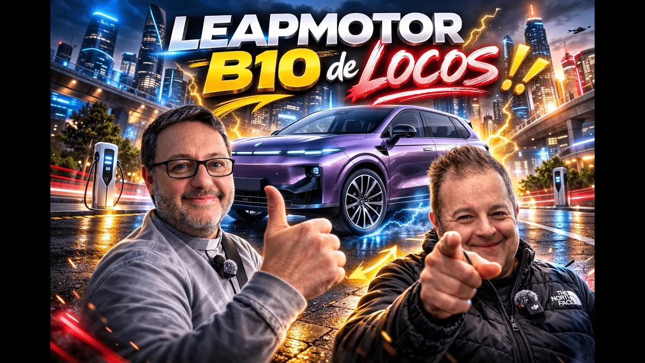 Víctor y Lisard en un montaje con el Leapmotor B10 sobre su software