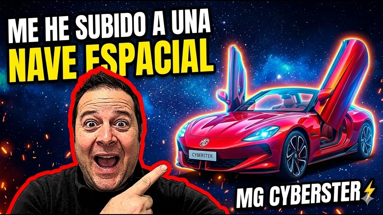 Lisard y el MG Cyberster en un montaje de la presentación estática