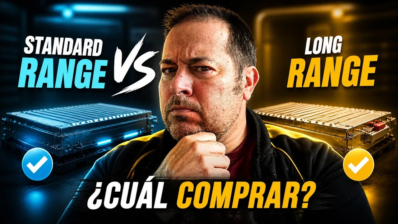 Lisard entre dos ilustraciones de baterías Standard Range y Long Range