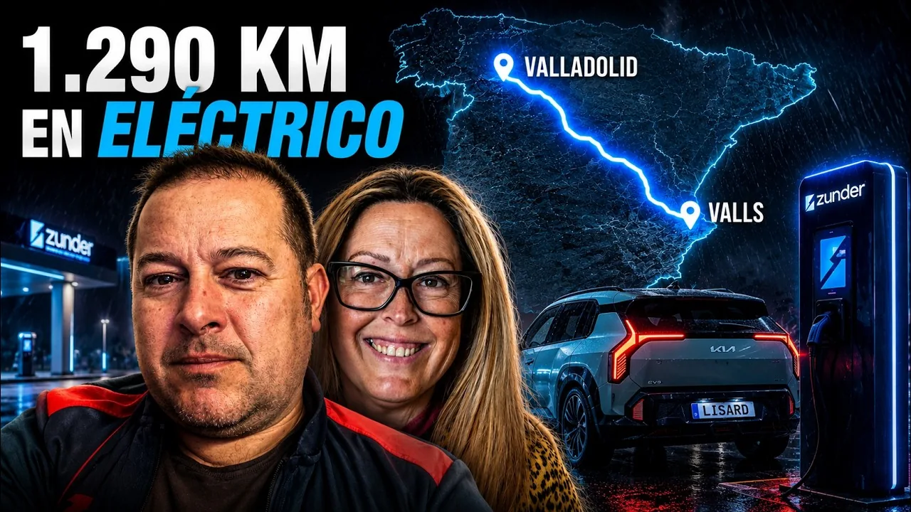 Lisard y su mujer en un montaje de la ruta entre Valls y Valladolid