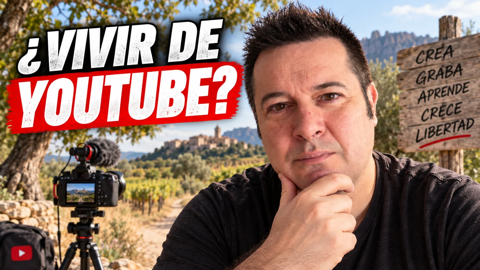 Lisard junto a una cámara en un montaje sobre la posibilidad de vivir de YouTube